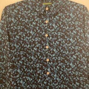 Vintage Blue Floral Maxi Dress